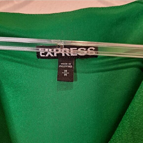 Express Green Beige Bandage Bodycon Vneck Sleeveless Dress Size Medium - Picture 3 of 6